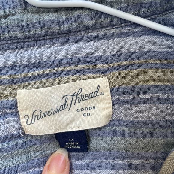 Striped Button-Up Shirt - Blue - Picture 4 of 4